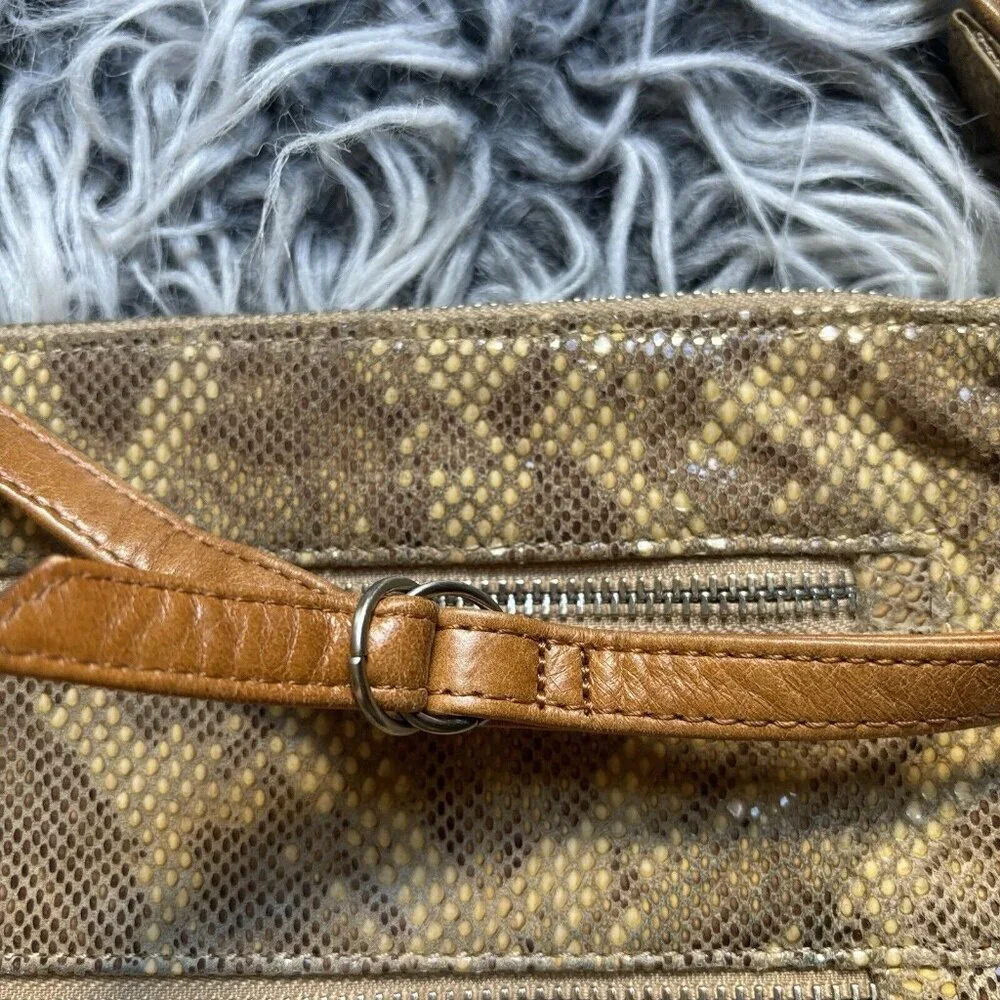 Hobo Python Mara Autumn Brown Snakeskin Leather Purse Shoulder Bag Crossbody‎